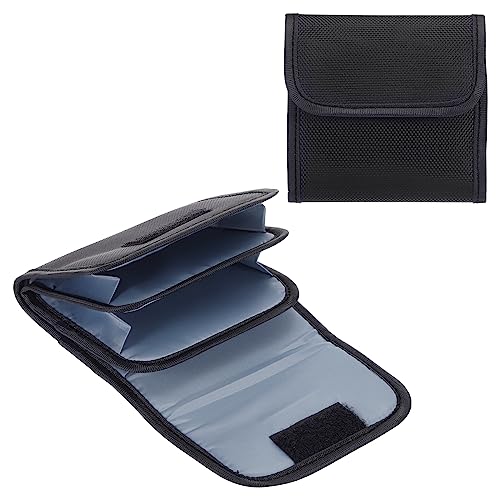PATIKIL Lens Filter Case, 3-Pocket Camera Filter Case Portable Lens Filter Pouch Photography with Belt Loop Fit Camera Bag Strap Pocket Drone for 25mm-82mm, Black - color: Black
