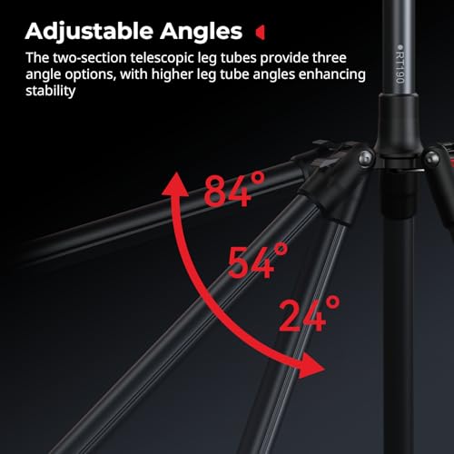 SMALLRIG 74.8"/ 6.23 ft Adjustable Light Stand Photography, Max Load 8.8 lb, Compact Lighting Tripod Stand for Softbox, Flashlights, Ring Light, LED Video Lights, COB Light, Folded Size 16.5" - 5475