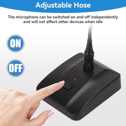 Gooseneck Microphone, 6.35mm Wired Microphone Gooseneck Condenser Microphone Desktop Microphone with Mute Button Computer Mic Podium Microphones Desktop Microphone Computer Mic Podium Microphones