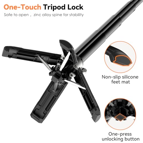 CloudValley Upgraded Magnetic Mini Selfie Stick Tripod with 2 Fill Lights, 4-in-1 Pocket Size Phone Tripod with 360° Rotation, Rechargeable Bluetooth Remote, Foldable Grip for iPhone Vlog Photo Video - style: with Fill Lght