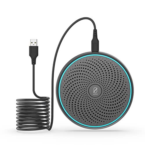 ANSTEN Conference USB Microphone, Omnidirectional Condenser PC Mic Pick Up Voice 10ft,Ideal for Video Conferencing Recording, Skype, Online Class, Court Report, Compatible with Mac OS X Windows - color: Black