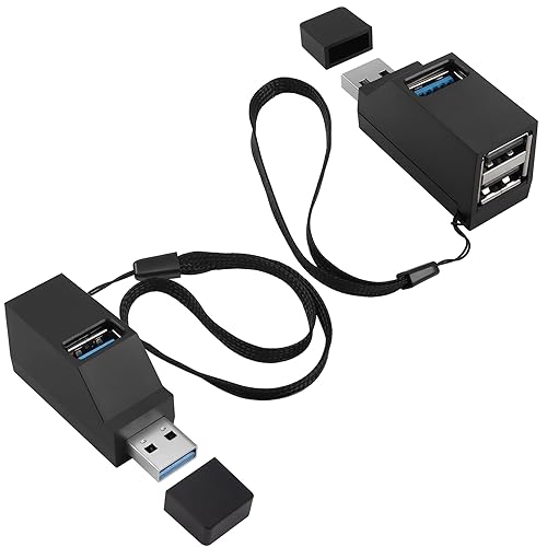 3 Ports USB Hub,USB Male to Female Expansion Adapter 2 Pcs 90 Degree Splitter 1 USB 3.0 and 2 USB 2.0 Port Portable Powered Data for Connecting Mobile Hard Disk, U Disk, Camera, Mouse,etc