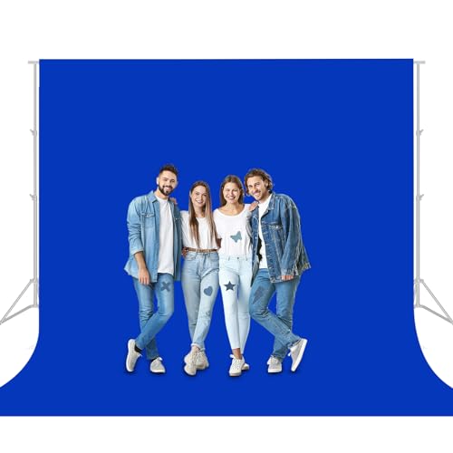 Aimosen 10x10 FT Royal Blue Screen Backdrop for Photography, Large Chromakey Blue Photo Background for Party Portrait Photoshoots Booth Video Studio, High Density Polyester Cloth Fabric Curtain Sheet - color: Blue