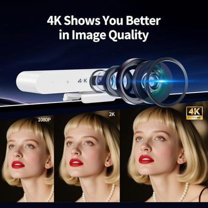 4K All-in-One Video Bar, USB Video Conference System, 4K 8MP Conference Camera & Hi-Fi Speaker & 2 Noise-reducing Mics, Auto Framing & Speaker Tracking, 94°FOV, Auto Light Correction, Plug and Play