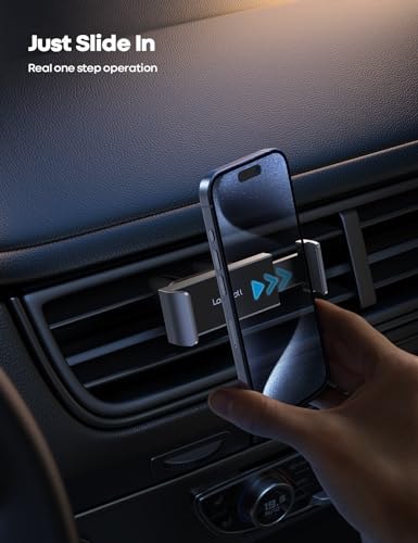 Lamicall Car Cell Phone Mount, Air Vent Clip Holder, Universal Stand Hands Free Cradle Compatible with Phone 12 Mini 11 Pro Xs Xs Max Xr X 8 7 6 6s Plus SE and Other 4.7-6.5'' Smartphones - Gray - color: NEW Upgraded - Gray