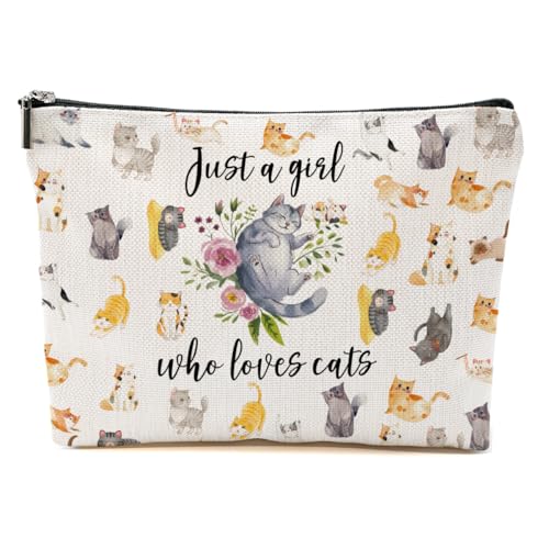 Adorable Cat Makeup Bag for Women, Portable Cosmetic Bag Travel Organizer Toiletry Accessories, Roomy Makeup Pouch with Zipper, Cat Lover Gifts for Women Girls - color: Multicolor 1402