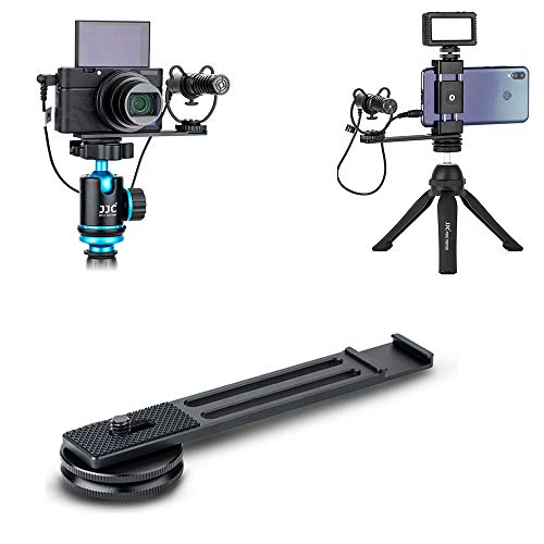 JJC Metal Cold Shoe Extension Mount for Sony RX100 VII A6400 A6100 A6600 | for Canon G7X Mark III EOS M6 Mark II GoPro Hero DJI OSMO Action Camera & Cell Phone to Add Mic, Arca Swiss Type Plate