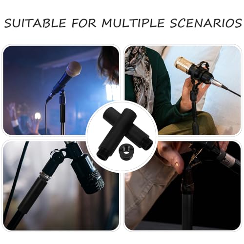 Toddmomy Microphone Arm Stand Extension Tube Set with 5/8" to 3/8" Adapter for Live Streaming and Podcasting, Desk Mic Extension Rod Compatible with Boom Mic Stands, 3pcs Kit