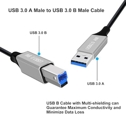 Coiled USB A to B Printer Cable Coiled USB 3.0 Printer Cable Super Speed 5Gbps, for Scanner, External Hard Drives, Multifunction Printers (USB A, 1.5 m) - color: USB A, size: 1.5 m