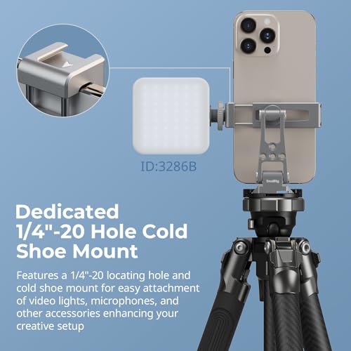 SMALLRIG Metal Phone Mount with Baseplate for Arca-Swiss,Compatible for DJI RS 4 Mini & RS 3 Mini, Phone Mount Adapter Support Free Adjustment Joints, Phone Tripod Mount for iPhone 17/16/15-5338