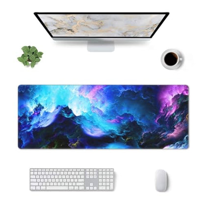 Large Gaming Mouse Pad, Non-Slip Stitched Waterproof XL Mouse Mat, 31.5 * 11.8 in (Dazzling Galaxy) - color: Dazzling Galaxy