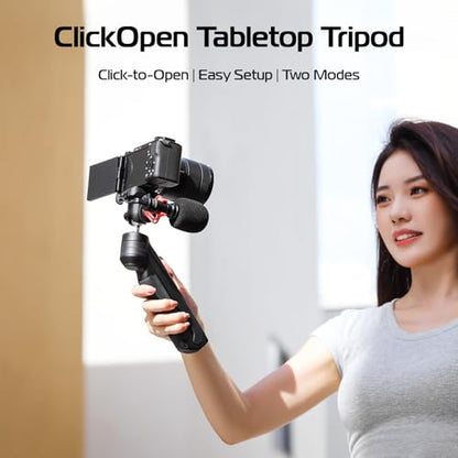 ULANZI TT38 One-Click Opening Vlogging Tripod Uka Quick-Release F38 w Cold Shoe Panoramic Ball Head w Hidden Hook, Camera Tabletop Flexible Travel Tripods for Sony/Canon/Nikon/Fujifilm and More - color: TT38 Tripod