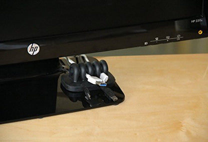 Desktop Cable Organizer, Weighted, No Bad Smell, Bundled with 4 Reusable Cable Ties (Black) - color: Black