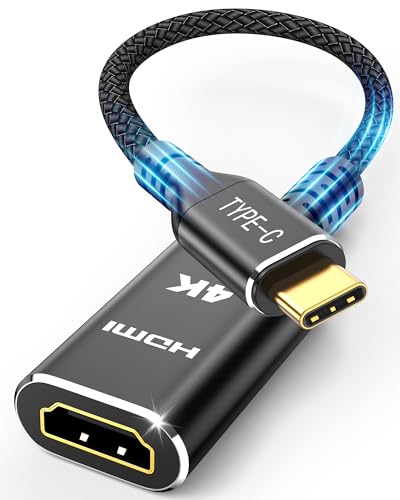 Highwings 4K@60Hz USB C to HDMI Adapter, [High Speed, Thunderbolt 3/4] USB Type C to HDMI Adapter Groundbreaking Performance, Compatible for iPhone 15 Pro/Max, MacBook Pro/Air, iPad, iMac and More - color: Black, style: 4K@60Hz-1 Pack