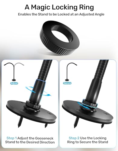 19-inch Gooseneck Microphone Holder Stand, Desktop & Wall Mounted, Heavy Duty Flexible Microphone Arm Stand with Flange Mount Base, Ideal for Podium, Studio, Lecture, Podcast, Gaming, Streaming - size: 19 Inch + Flange Mount