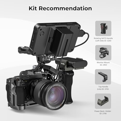 SmallRig X-H2 / X-H2S Camera Full Cage for FUJIFILM X-H2 / X-H2S, Aluminum Alloy Video Making Camera Rig with Cable Clamp for HDMI and HawkLock Quick Release Interface - 3934B