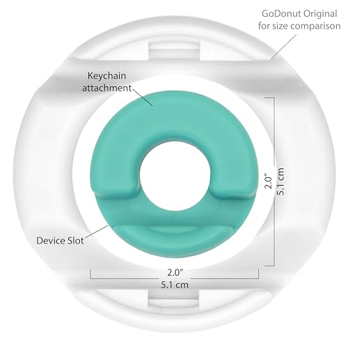 GoDonut Mini – Portable Keychain Cell Phone Stand & Holder – Desk Accessory Perfect for Travel, Office & Nightstand – Compatible with iPad mini and Smartphones - Teal - color: Teal