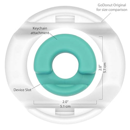 GoDonut Mini – Portable Keychain Cell Phone Stand & Holder – Desk Accessory Perfect for Travel, Office & Nightstand – Compatible with iPad mini and Smartphones - Teal - color: Teal