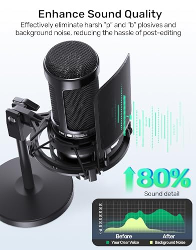 Metal Windscreen Pop Filter Compatible with Audio Technica at2020 at2035 at2050 at8458 Mic Shock Mount, Metal Mesh Cover, Anti-explosion Noise Cover Eliminates Pops and Hisses Sounds, Black - size: AT2020 Windscreen Pop Filter