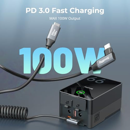 SMALLRIG USB C to USB C Coiled Data Cable (Straight to Angled), 90 Degree USB C Cable 20Gbps High Speed Data Transfer, Support PD 100W Fast Charging, for iPhone, Laptops and Cameras etc. - 4792 - size: 1.15FT-3.28FT, style: Straight to Angled Coiled