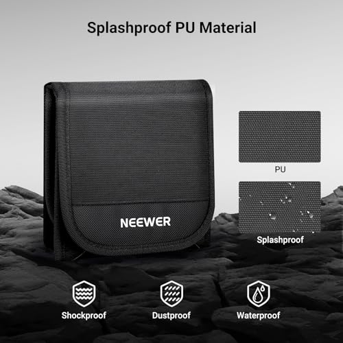 NEEWER 67mm Filter Case, Trifold Foldable Splash Resistant Protective Carry Pouch Storage Bag Accessories, Holds Up to Three 67mm Round Camera Lens Filters, PB14 - style: Pb14