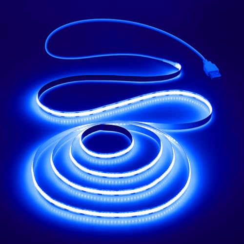 Aclorol COB LED Strip Light 1M 5V Flexible Blue LED Strip Lights for Bedroom with 1M USB Powered Cable Not Dimmable for Kitchen Cabinet Gaming Room Indoor DIY Decoration 320LEDs/M CRI85+ - color: Blue, size: 3.28FT(with USB Powered)