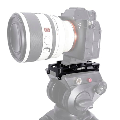 NICEYRIG Extended Quick Release Plate for Manfrotto-Style to Quick Release Clamp for Arca-Swiss, Tripod to Gimbal Adapter Applicable for DJI RS 4/4 Pro/3/3 Pro/2/RSC2, Ronin S - 563
