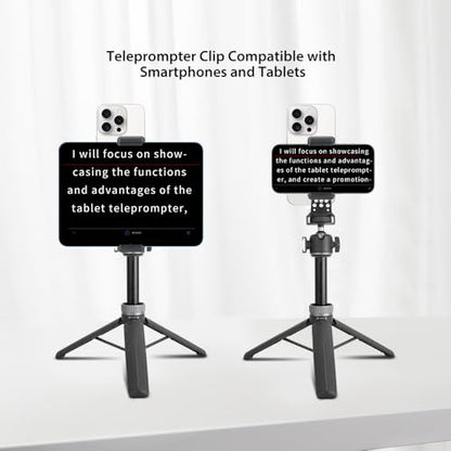 Large Screen Teleprompter Holder for Tablet/Phone with Extendable Tripod, Dual-Clamp Design with Interchangeable 3 Sizes of Clamps. Perfect for Live Streaming/Recording/Video Conference - size: holder with 22-inch tripod