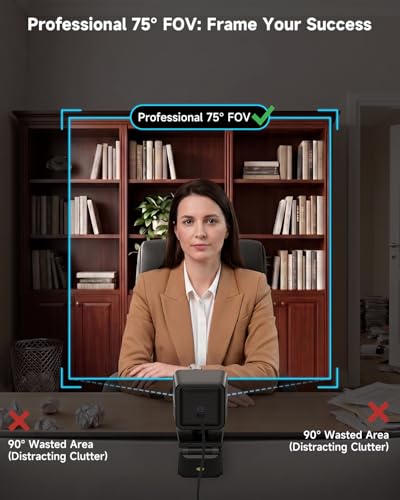AOC 4K Webcam for PC with Sony Sensor, 1080P 60FPS Streaming Camera with PDAF Autofocus, Privacy Cover, Plug & Play Computer Camera 75° FOV for Zoom/Mac/Switch 2, Includes Tripod & USB A-C Adapter
