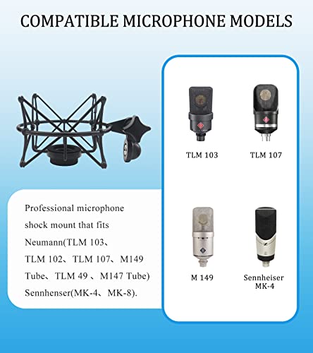 TLM 103 Shock Mount - Microphone Mount Compatible for Neumann TLM 103 M147 Condenser Mic by SUUNTOKS,Black - style: Black Compatible with TLM 103