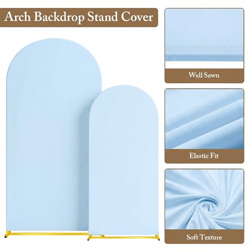 Toolterritary Metal Arch Backdrop Stand and Cover Set, 8FT, 6.6FT Party Backdrop, Easy to Assemble, Backdrop Stand for Parties, Birthday, Baby Shower - color: Blue, size: 8ft, 6.6ft