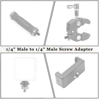 6 Pack 1/4" to 1/4" Threaded Tripod Screw Adapter, Double Sided Standard Mounting Thread Converter Monopod ShoulderRig Tripod Screw Adapter, Female Adapters Set for Camera Cage Mount Light Stand