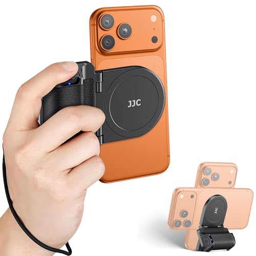 Magnetic Smartphone Shooting Holder Phone Hand Grip Handle Snap On Phone Stand with Tripod Mount & Wireless Shutter Remote for iPhone 17 Air 16 15 14 13 12 Pro Max Android Cellphone Video Photography - color: BLACK