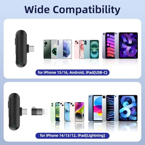NPTCL Mini Wireless Microphone USB C for iPhone 17 16 15 iPad Android Phone | AI Noise Cancelling Clip on Lavalier Mic, 35H Charging Case, 328Ft Transmission for Video Recording Vlogging Podcasting