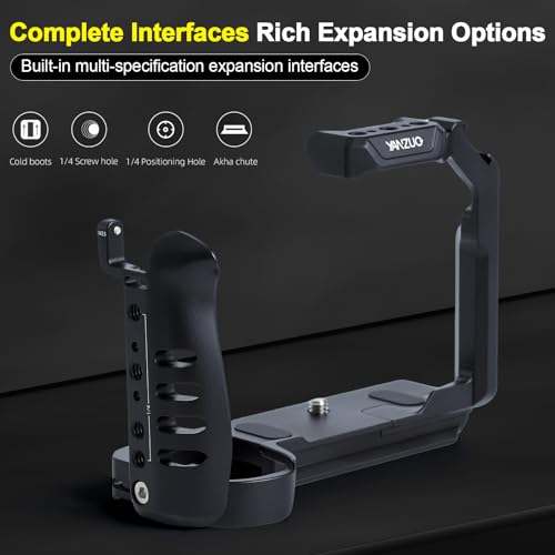 Full Camera Cage for LUMIX G9, CNC Aluminum Rig with Arca-Swiss Base, NATO Rails & Cold Shoe for Photography, Gimbal & Video Recording