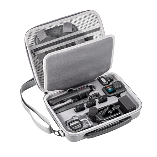 Carrying Case for GoPro Hero 13 12 Organizer Case Travel Bag Accessories | Hard Action Camera Travel Storage Chest Mount/Media Mod/Volta Protective Housing for dji osmo action 6 5