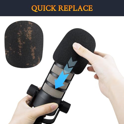 SOULWIT 2Pcs Pop Filter for RØDE(Rode) PodMic - Black
