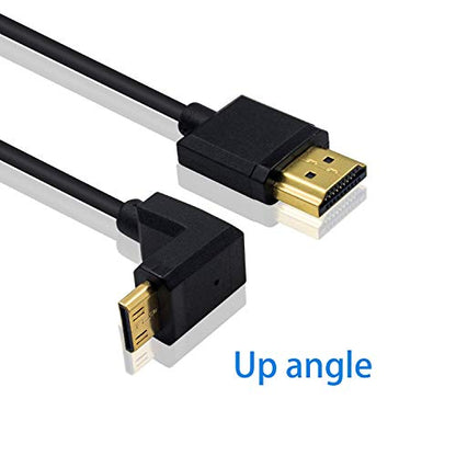 Duttek 90 Degree HDMI to Mini HDMI Coiled Cable 1FT-4FT, Ultra-Thin UP Angled HDMI Male to Mini HDMI Male Coiled Cable Support 4K Ultra HD, 1080p, 3D - size: 1.2M