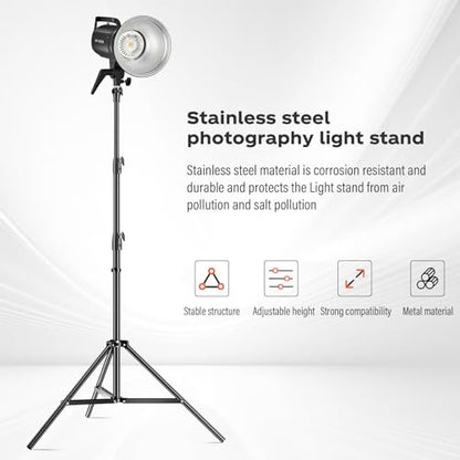 Godox Light Stand 112in/9.3' Photography Light Stand Heavy Duty with 1/4” to 3/8” Universal Screw Carry Bag Portable for Photography Studio Portrait Shooting - size: 112in