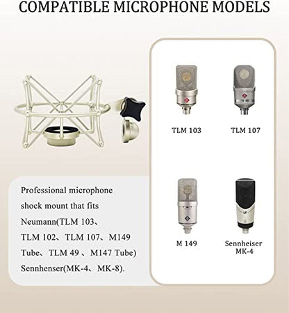 Grneric Metal Microphone Shockmount & Stand for Neumann TLM 103/M147 - Silver