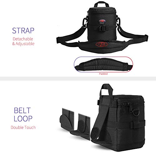 Camera Lens Case DSLR Camera Lens Bag Fits for Canon Nikon Pentax Sony Olympus Panasonic and Other Camera Lens - size: BL-0004L