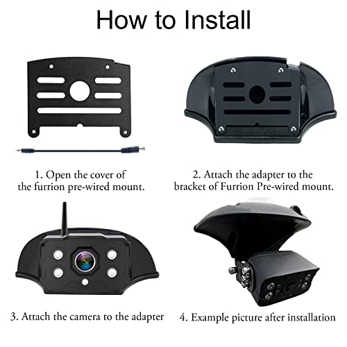 VOONOA Universal Backup Camera Bracket Adapter for Furrion Pre-Wired Mount Pre-Install Mounting Kit with Pig Tail Wire Plug for RVs Camper 5th Wheel Trailer