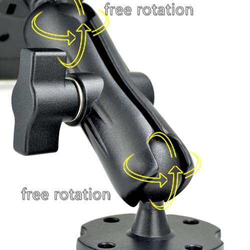VAUBORTTI Heavy-Duty Camera Wall/Desktop Mount with 1/4"-20 Thread, Aluminum Alloy Arm, Dual Ball Heads, 1-Inch TPU Ball, Free Rotation,Compatible with DSLR, CCTV, RAM B System