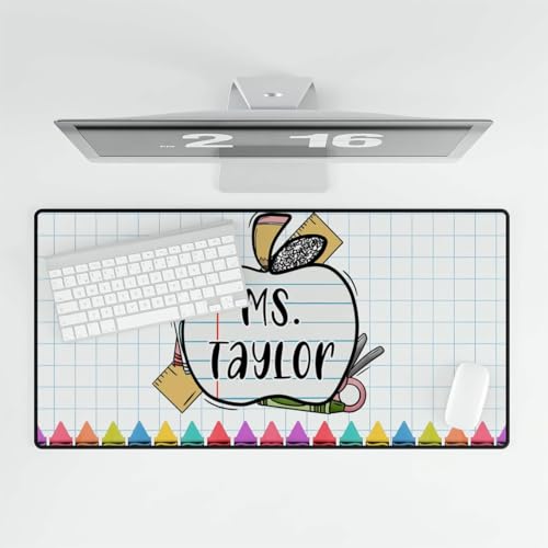 Personalized Teacher Apple Computer Mat, Teacher Gift Ideas, Custom Teacher Mousepad for Teachers, Teacher Accessories for Desk Decor, Cute Teacher Mouse Pad, End of Year Gifts - style: Style 5