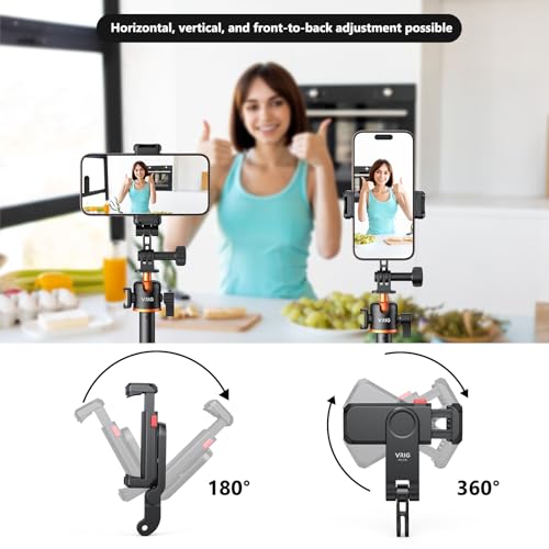 VRIG Phone Holder/Phone Mount for GoPro Adapter Hot Shoe Mount Adapter | Action Camera Phone Mount Adapter Attaching on DSLR Camera or Ring Light, for iPhone, Samsung, GoPro Hero 13, Mission 1 Pro
