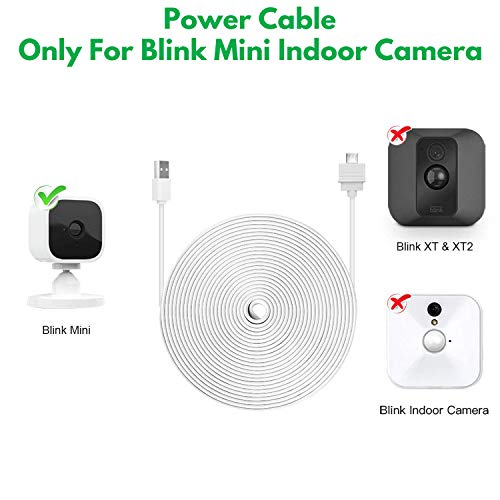 2Pack 25ft/7.5m Power Cable for Blink Mini, Extension USB Cable Continuously Charging Your Indoor Plug-in Smart Camera(Not for Blink mini 2)