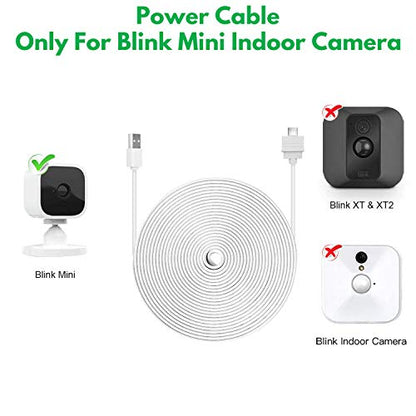2Pack 25ft/7.5m Power Cable for Blink Mini, Extension USB Cable Continuously Charging Your Indoor Plug-in Smart Camera(Not for Blink mini 2)