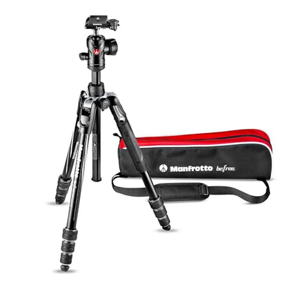 Manfrotto Befree Advanced Camera Tripod Kit with Twist Closure, Travel Tripod Kit with Ball Head, Portable and Compact, Camera Tripod in Aluminum for DSLR, Reflex, Mirrorless, Camera Accessories - style: Twist Lock - Black