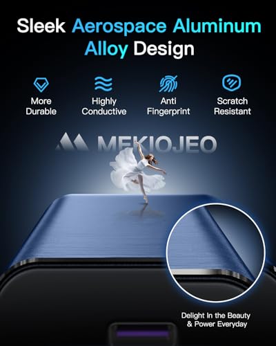 MEKIOJEO 12 Ports Aluminum Alloy 380W Charging Station Fast USB C Charger Block 65W Laptop GaN Charger for MacBook Pro/Air/iPad Pro/iPhone (Blue) - color: Blue