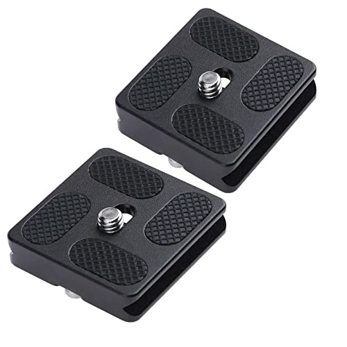 Regetek Aluminum PU-40 Quick Release Plate with 1/4" Screw, Universal Slide-In 40mm*38mm QR Plate for Manfrotto Arca Swiss Benro Acratech Kirk Wimberley Gitzo RRS MARKINS SUNWAYFOTO Kangrinpoche SIRUI